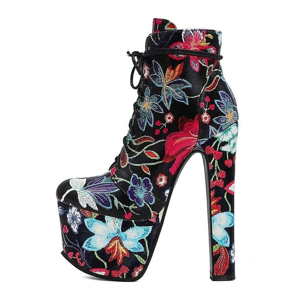 Gothic Punk Floral Boots