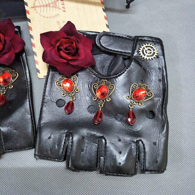 Punk Love Leather Gloves