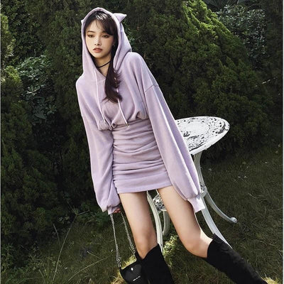 Kawaii Slim Dress Hoodie