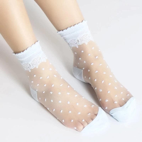 Sweet Nightmare Polka Dot Lace Socks