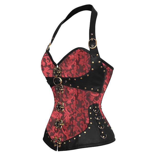 Dark Abyss Brocade Steampunk Corset