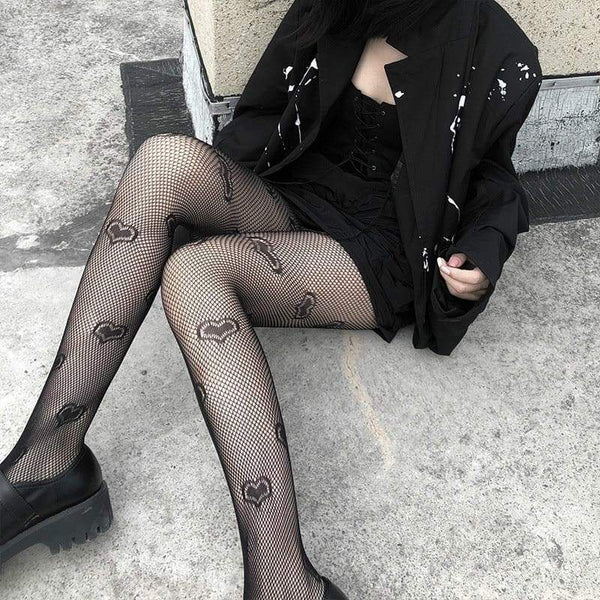 Black Hearts Gothic Tights