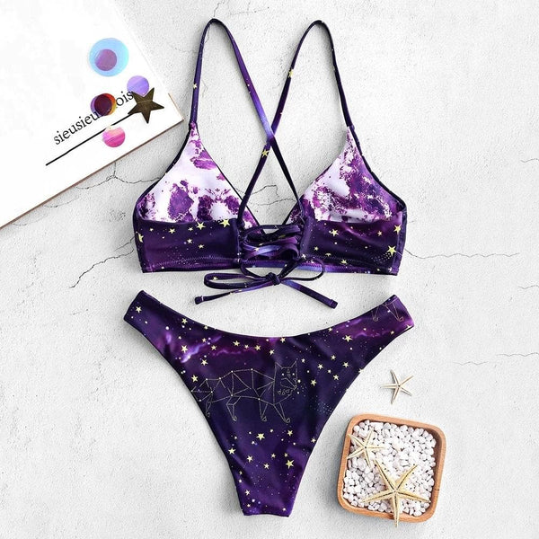 Galaxy Lace-Up Reversible Bikini