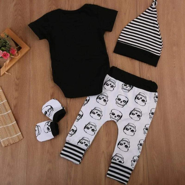 Classic Skull Goth Baby Clothes Set