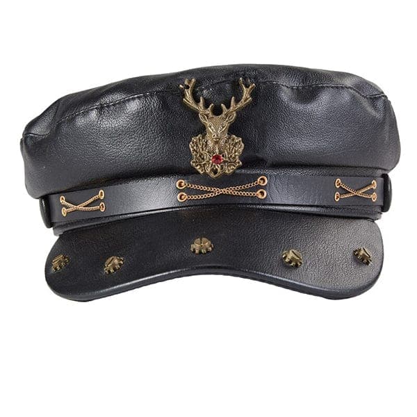 Deer Hunter Leather Beret Hat