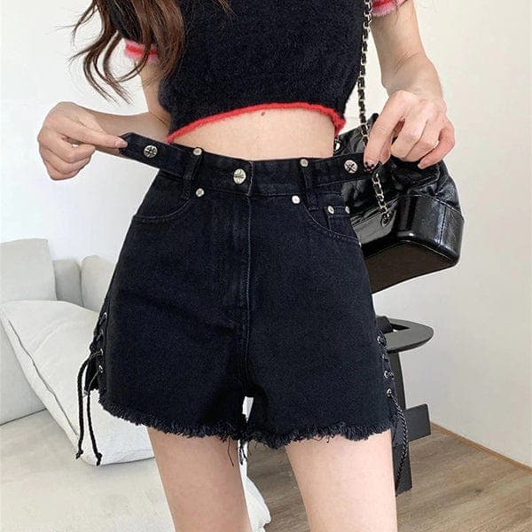 Lil Freak Fringe Denim Shorts