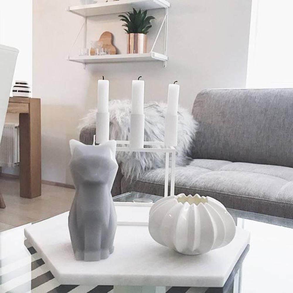 Black Cat Skeleton Candle - Unique Gift for Cat Lovers
