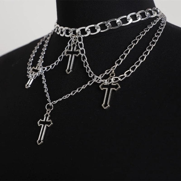 Quatern Chain Cross Necklace