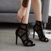 Gal Gothic Black Mesh Heels