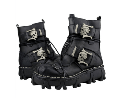 Skull Punk Motorcycle Boots