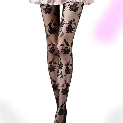 Dark Rose Lace Stockings