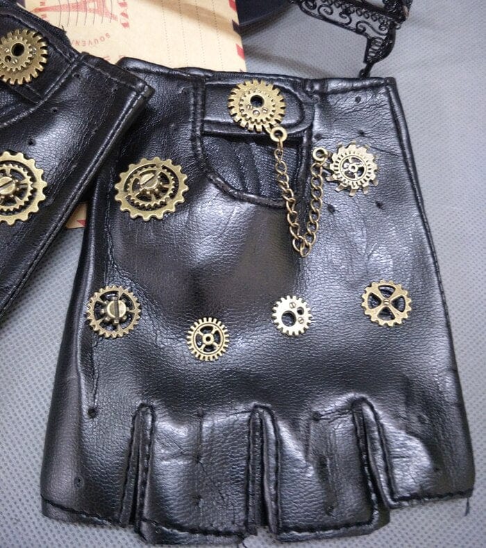 Steampunk Raider Leather Gloves