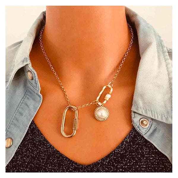 Carabiner Layered Chain Necklaces