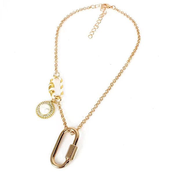 Carabiner Layered Chain Necklaces