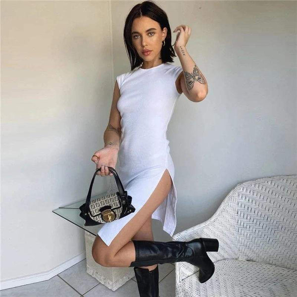 Oracle High Slit Mini Dress