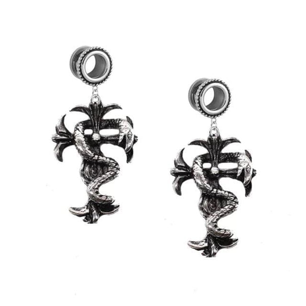 Ominous Stainless Steel Tunnel Earrings