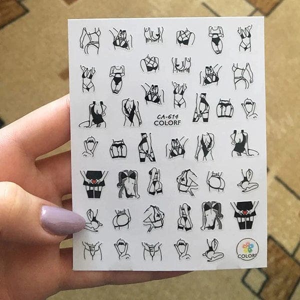 Abstract Girl Nail Stickers