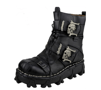 Skull Punk Motorcycle Boots