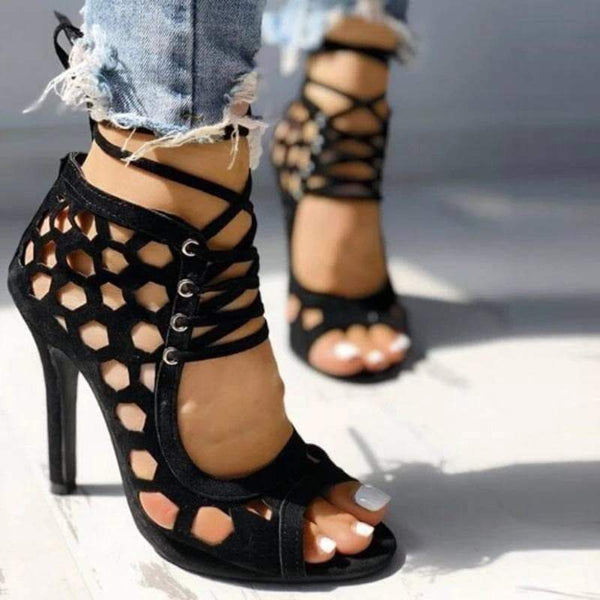 Honeycomb Lace-up Hot Heels