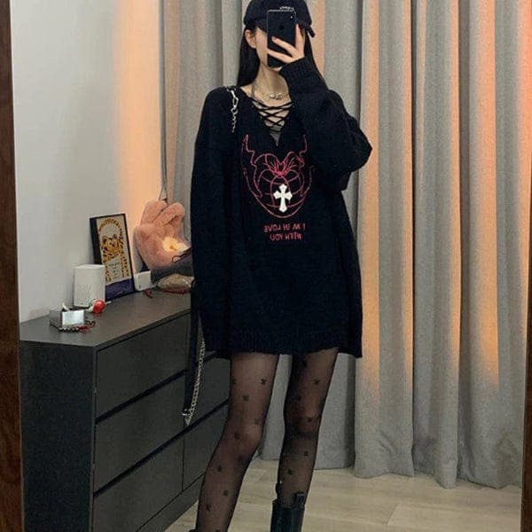 Emo Grunge Sweater Top Set