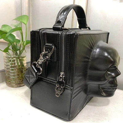 Death Face Leather Bag