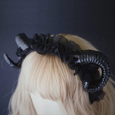 Black Damsel Horn Headband