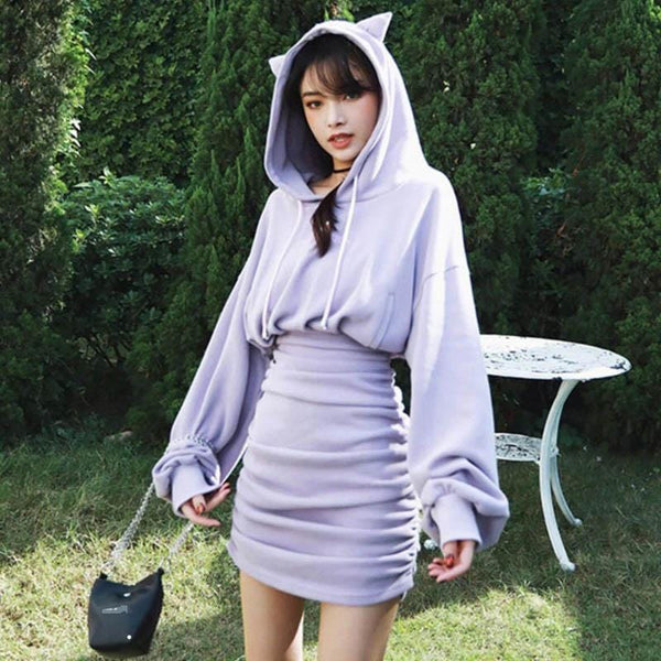 Kawaii Slim Dress Hoodie