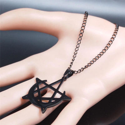 Moon Pentagram Gothic Necklace