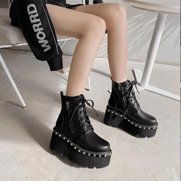 Black Goth Platform Boots