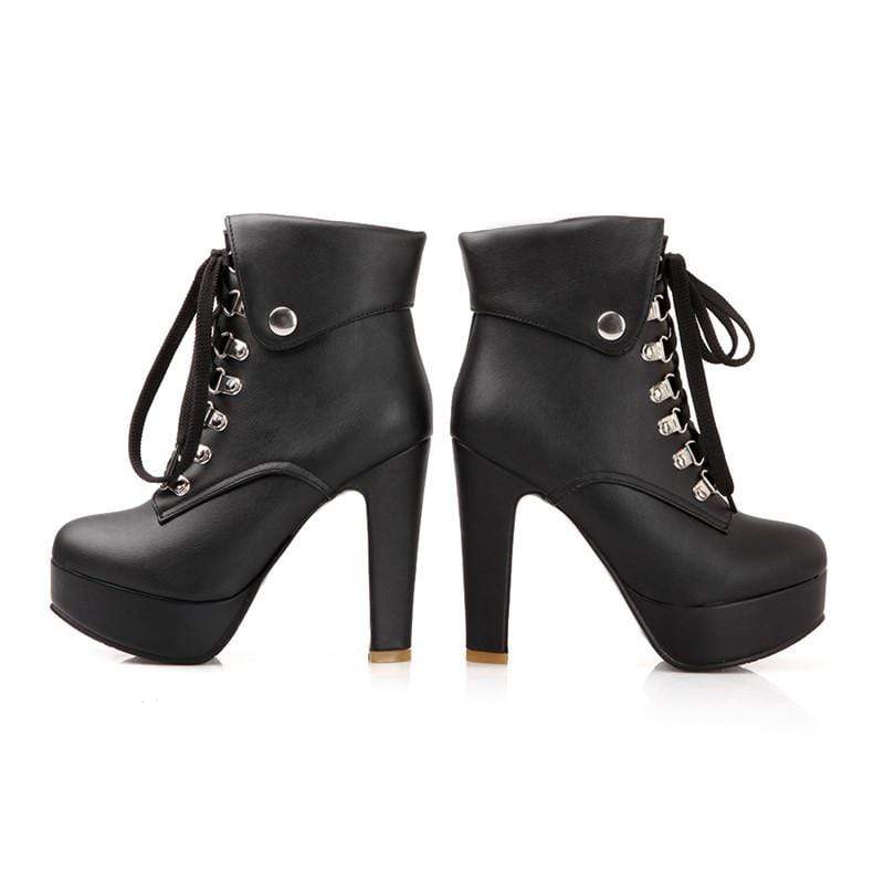 Dominate em Lace-up Heel Boots