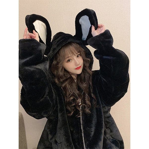 Snow Bunny Kawaii Hooded Coat