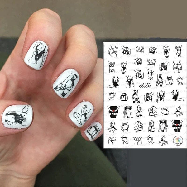 Abstract Girl Nail Stickers