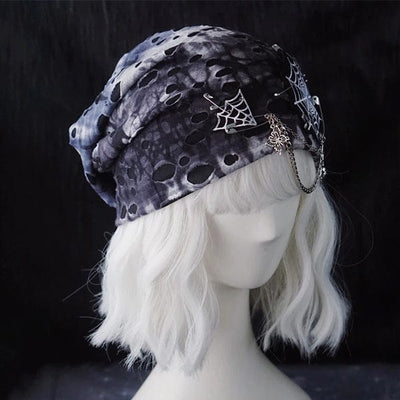 Spider Distressed Slouch Beanie