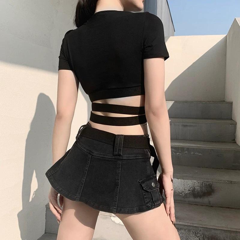 Baby Girl Gothic Crop Top  Goth Corp Top - Gothic Babe Co