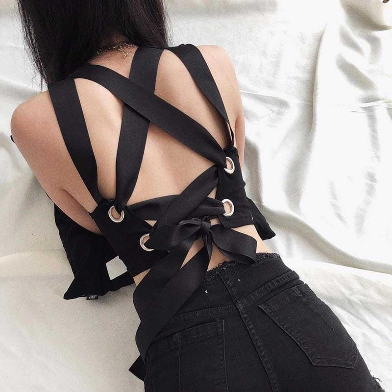 Mina Open Back Crop Top