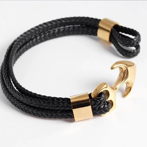 Anchorman Leather Bracelet