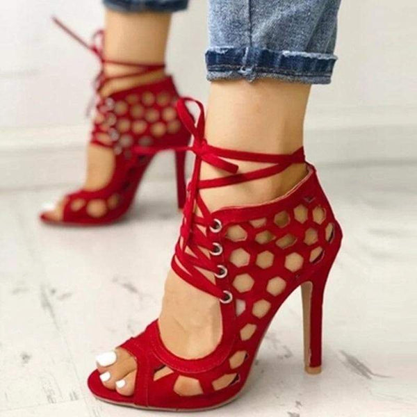 Honeycomb Lace-up Hot Heels