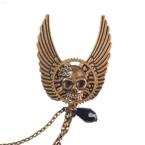 Winged Death Steampunk Brooch