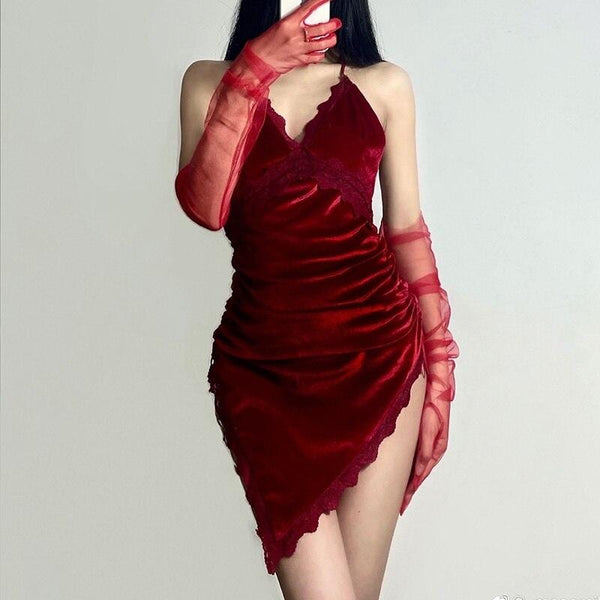 Vlad's Mistress Velvet Bodycon Dress