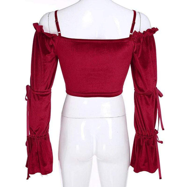 Red Velvet Gothic Crop Top