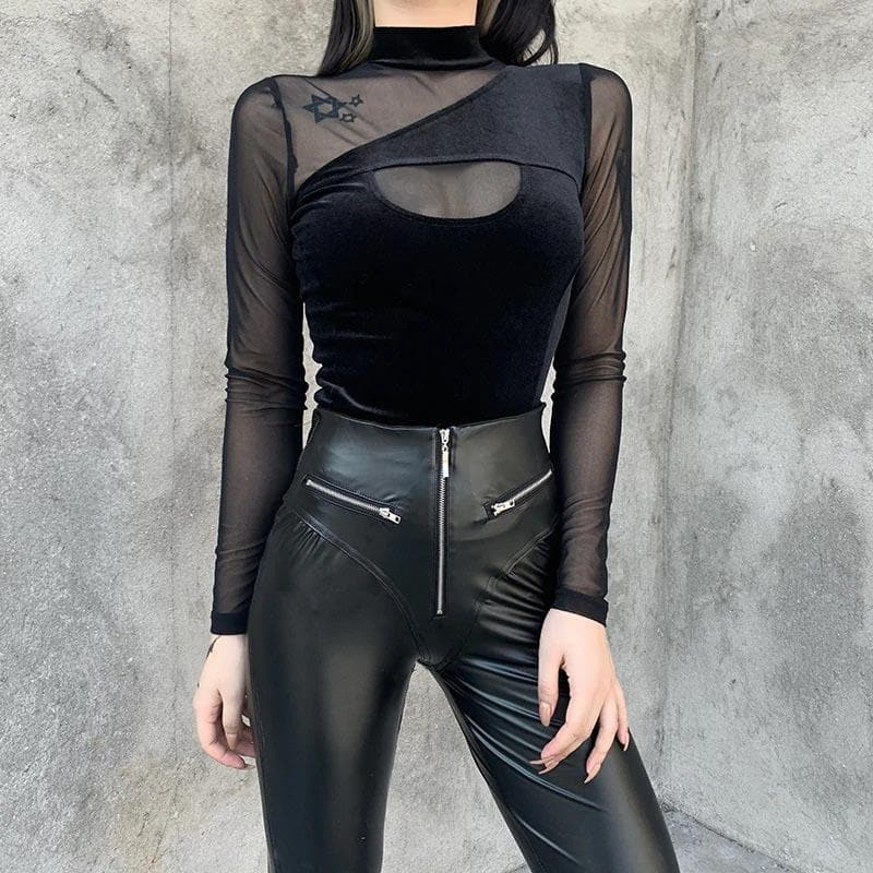 Mesh Gothic Punk Top