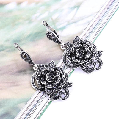 Black Rose Vintage Earrings