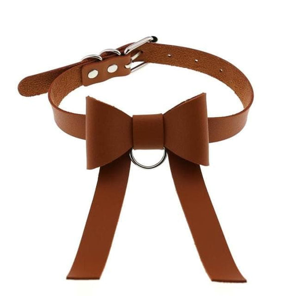 Bowknot Leather Choker