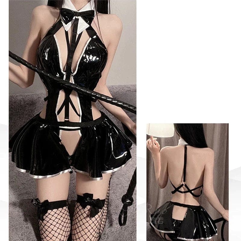 Devil Maid Leather Lingerie Set