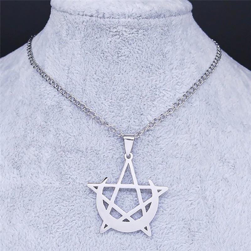 Moon Pentagram Gothic Necklace