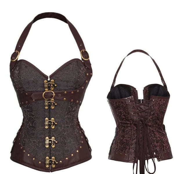 Dark Abyss Brocade Steampunk Corset