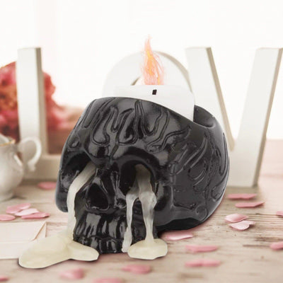 Black Skull Candle Holder