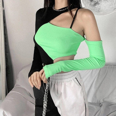 Minty Colorblock Crop Top