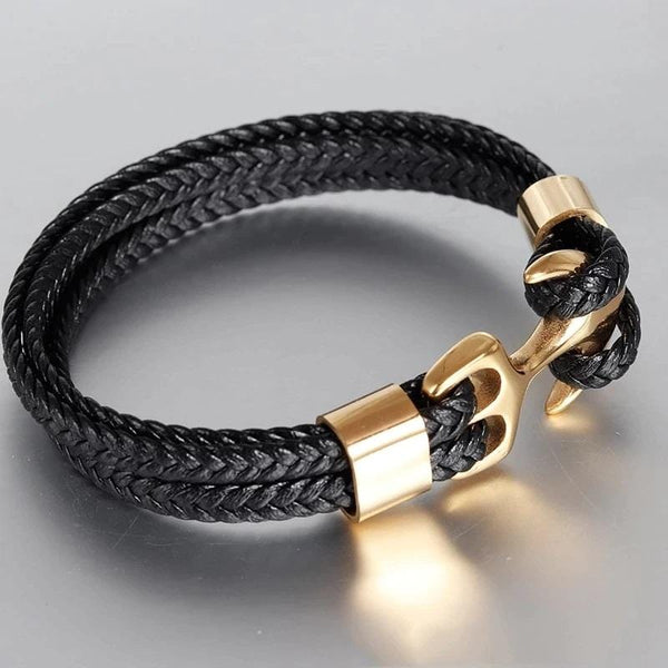 Anchorman Leather Bracelet