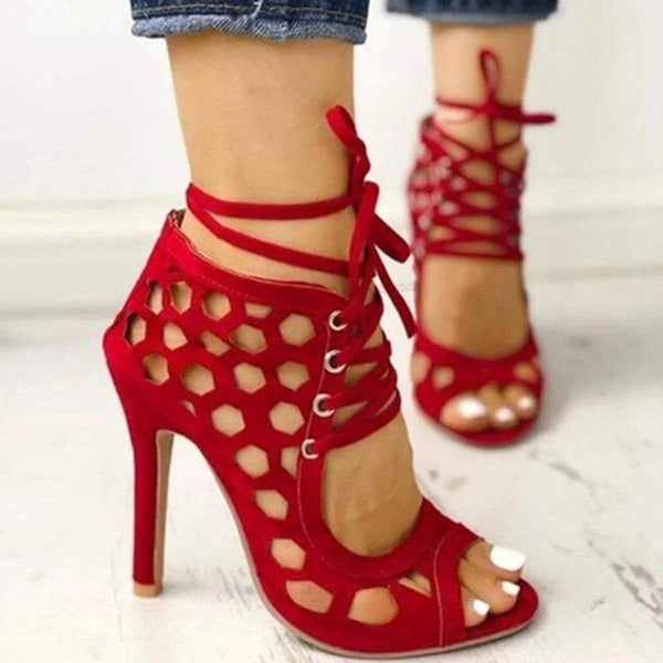 Honeycomb Lace-up Hot Heels